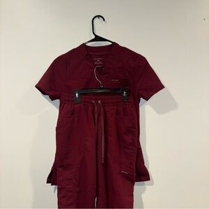 Burgundy Jaanuu Scrub Set